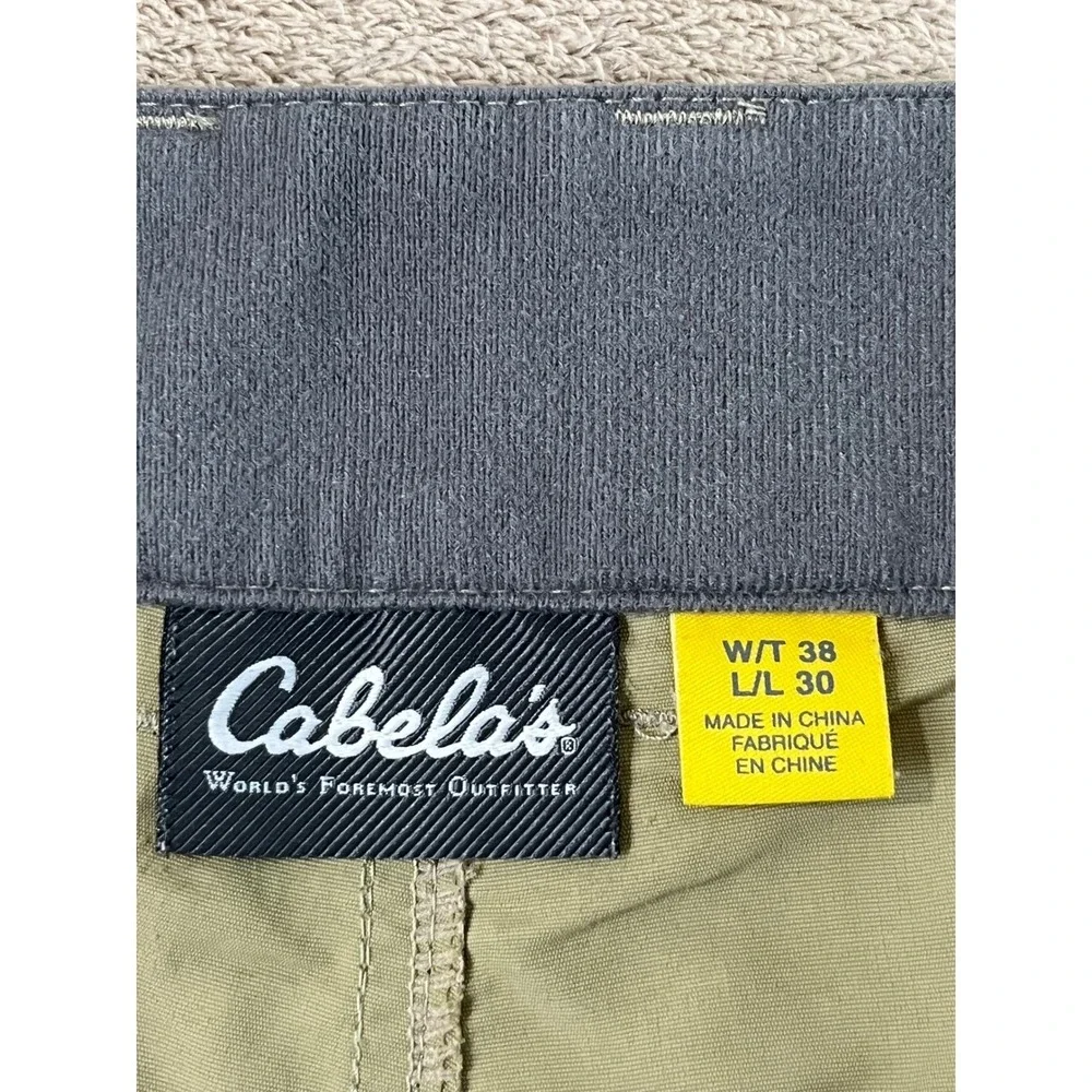 Cabelas Convertible Hiking Cargo Pants Men's 38x30 Green Zip Off Shorts GOOD